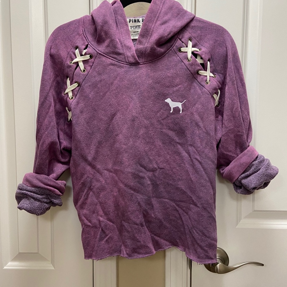 PINK Cropped Hoodie
